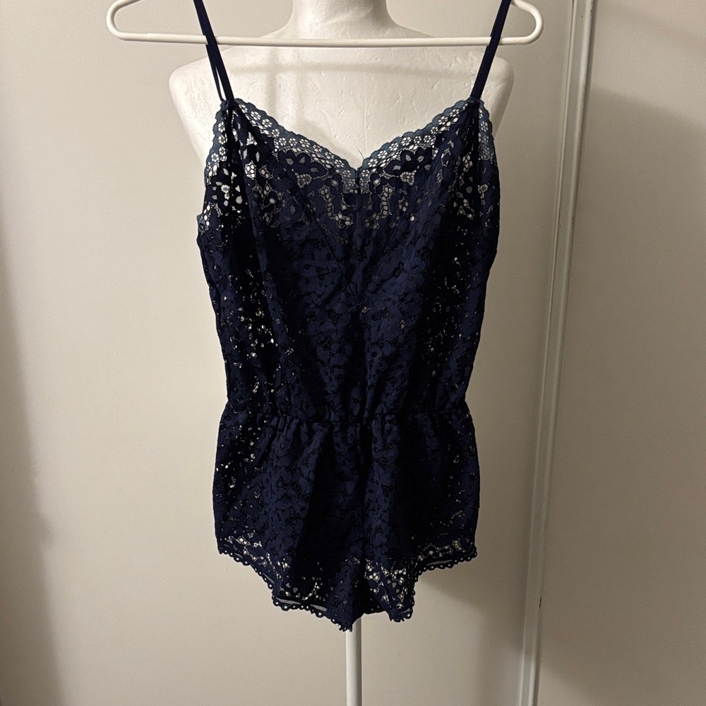 Victoria's Secret Midnight Blue Lace Romper - Picture 2 of 5